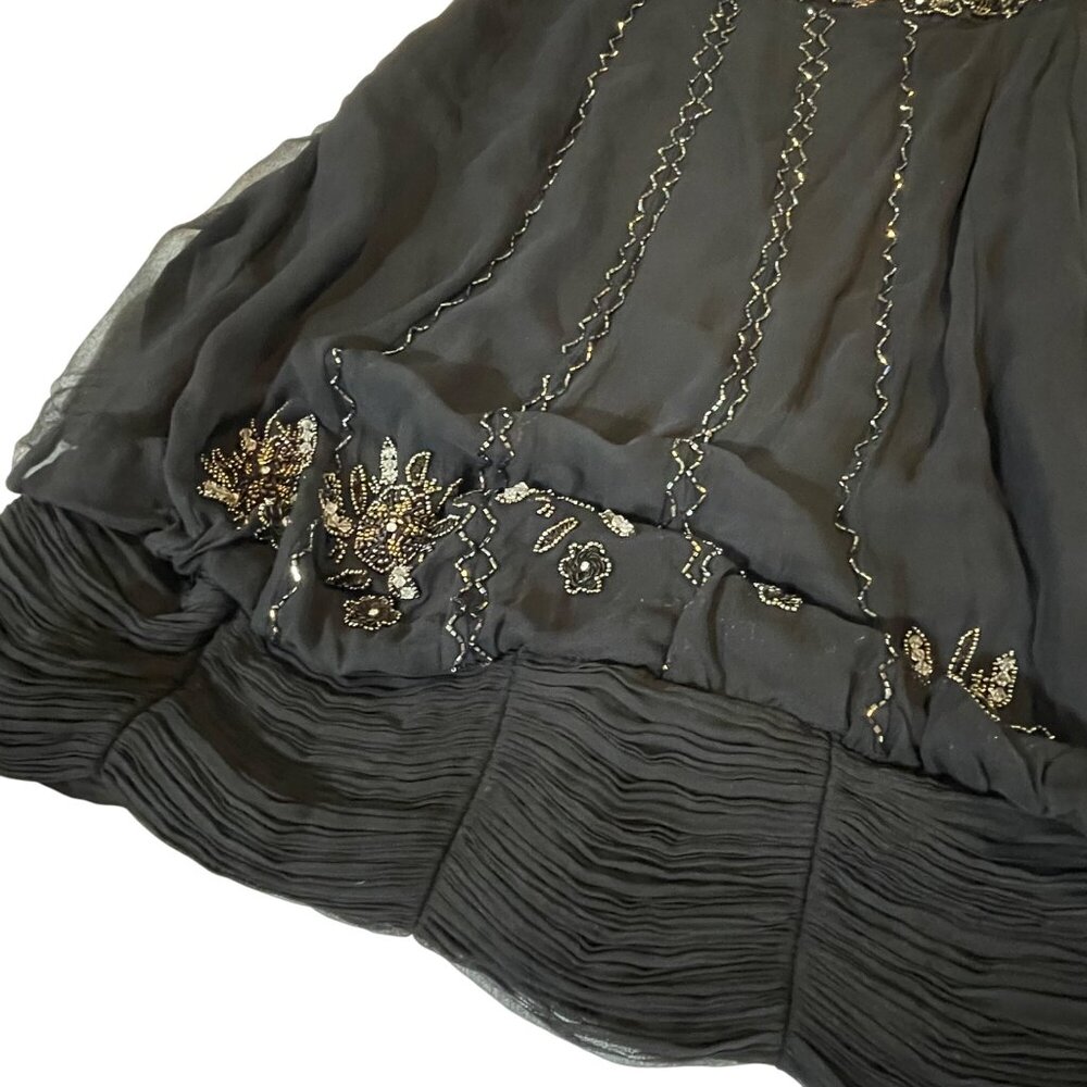 Adrianna Papell Black Beaded Halter Dress Size 12 Tags attached - Picture 10 of 15